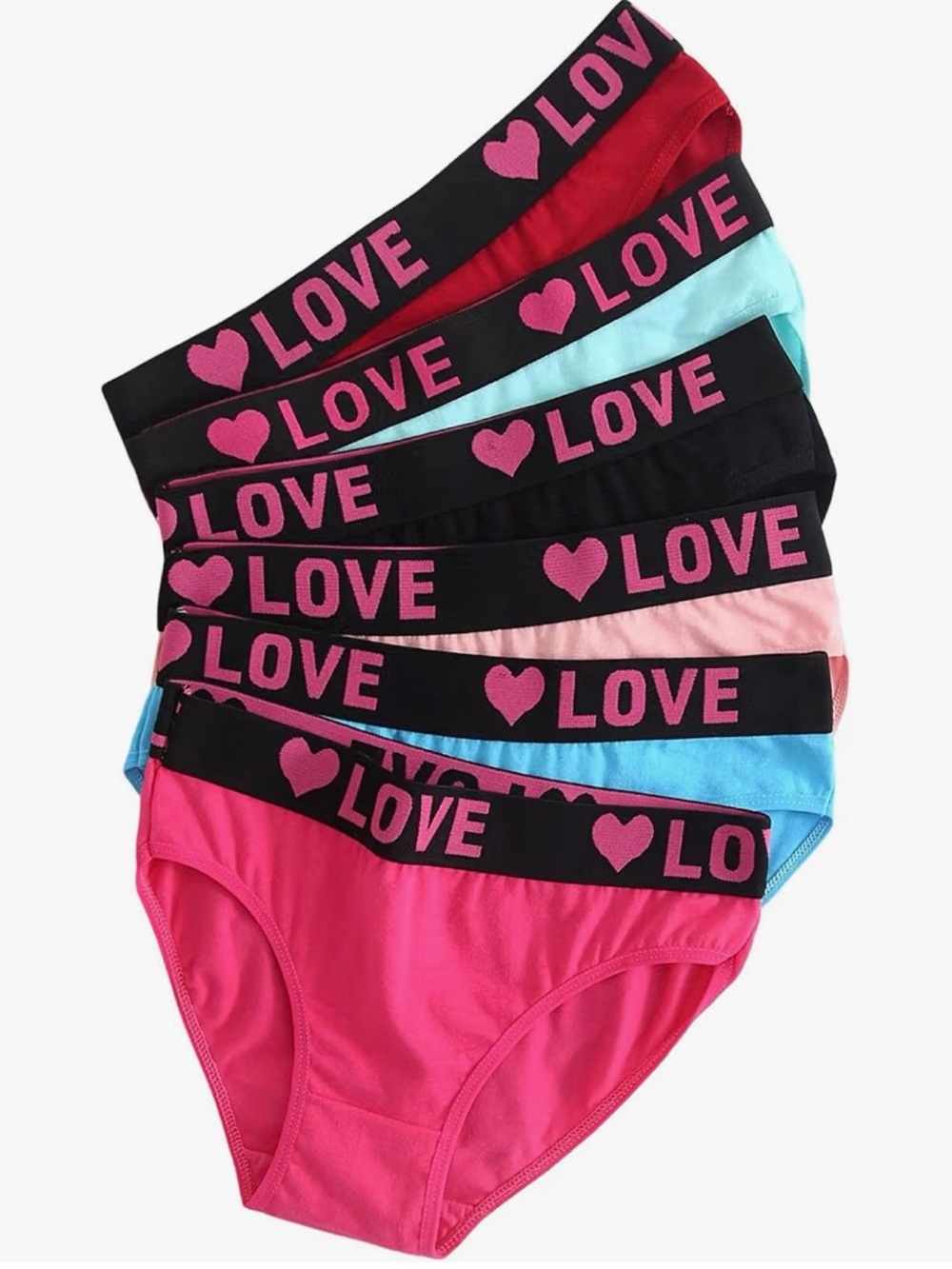 Women's LOVE Elastic Waist Hipster Briefs - Multi Color 12  Pack